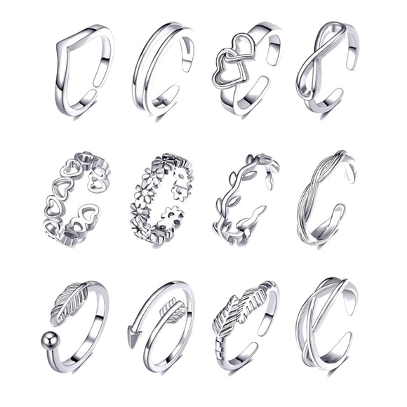 Set of Modern Vintage Toe/Knuckle Rings - Picture 1 of 8